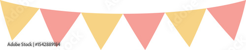 Triangle flag garland 3 colors - yellow-orange