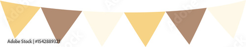 Triangle flag garland 3 colors - yellow-white-brown
