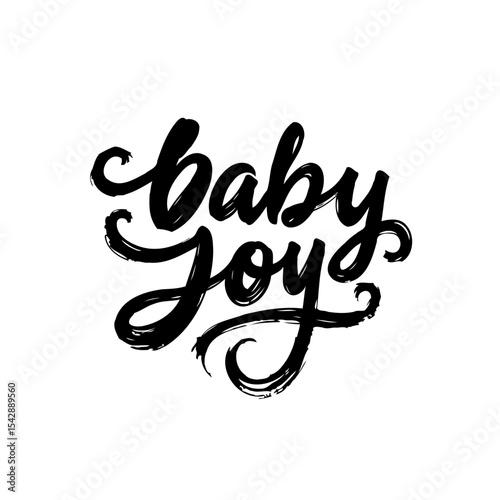 Elegant calligraphy design showcasing the phrase baby joy in a decorative style