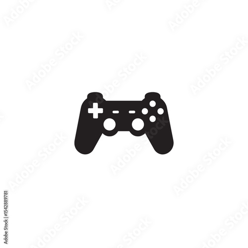 Isolated video game controller console gaming silhouette vector illustration