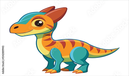 Adorable cartoon baby dinosaur illustration