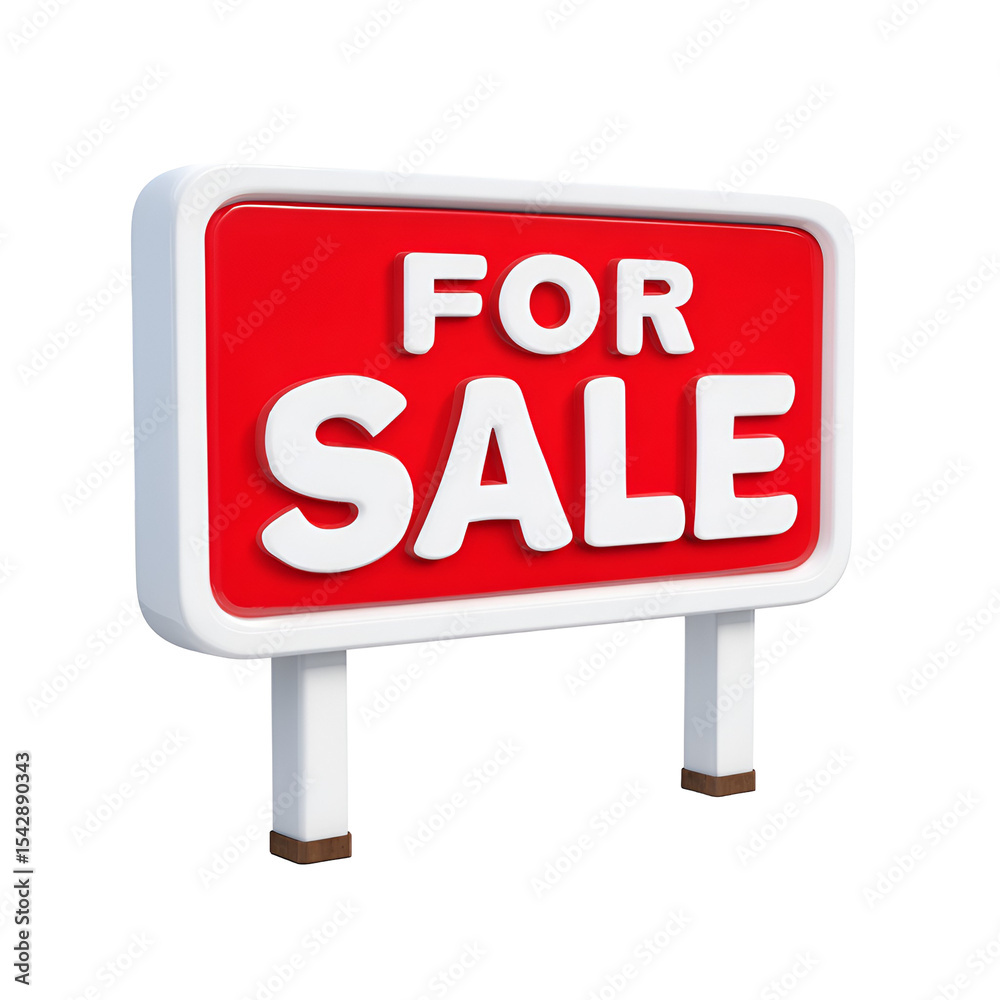 Red For Sale Sign Real Estate Property Market Red For Sale Sign Real Estate Property Market