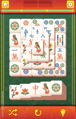 Mahjong solitaire game assets pack game screen