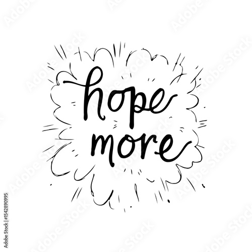 Hope More: Inspiring Typography Design with Bursting Lines for Optimism and Positivity