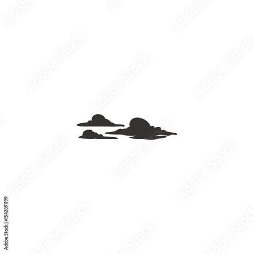 Group of black clouds silhouette weather element graphic resource vector illustration