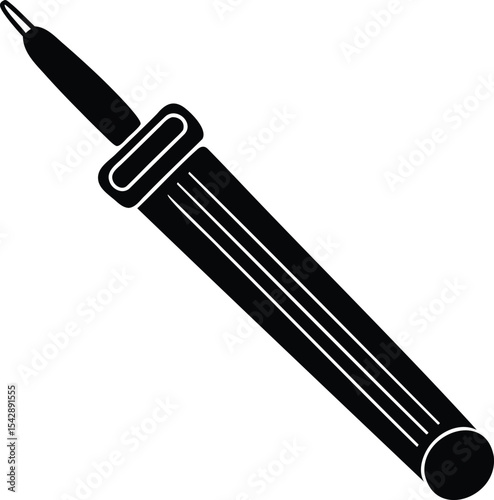 Stylized Illustration of a Soldering Iron Tool for Electronic Work
