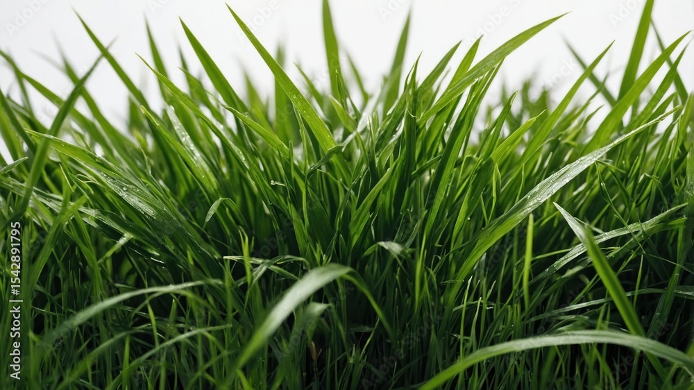 Obraz premium Close-up view of vibrant green grass blades.
