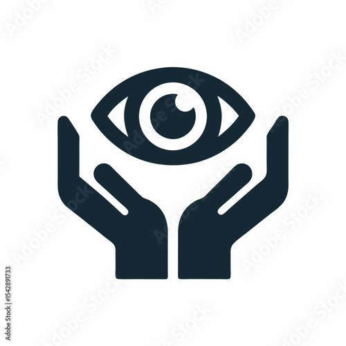 Eye Care Protection Vector Logo Vision Security Minimal Icon Design.