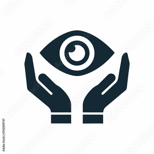 Eye Care Protection Vector Logo Vision Security Minimal Icon Design.