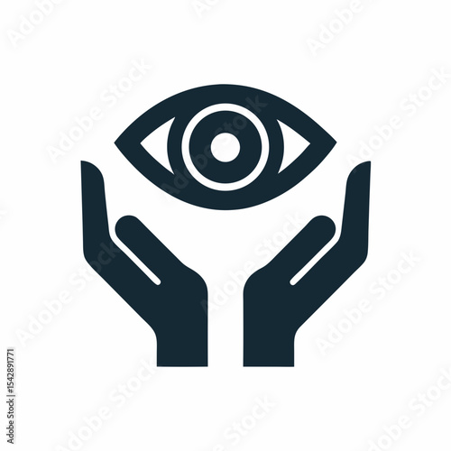 Eye Care Protection Vector Logo Vision Security Minimal Icon Design.