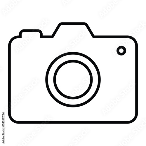 camera icon line icon design. camera icon thin black outline symbol vector illustration. editable stroke icon on transparent background.