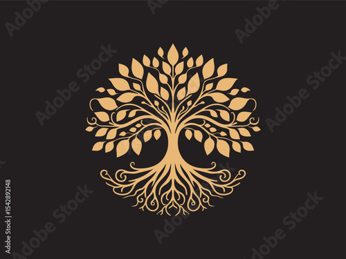 Tree of Life Logo Vector Illustration
