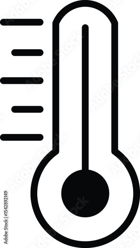 thermometer line icon . weather pictogram. 