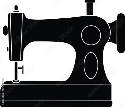 Silhouette of a vintage sewing machine illustrating a classic design aesthetic