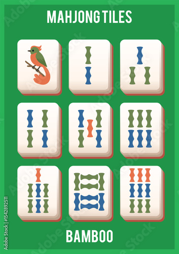 Mahjong Suite Tiles Bamboo