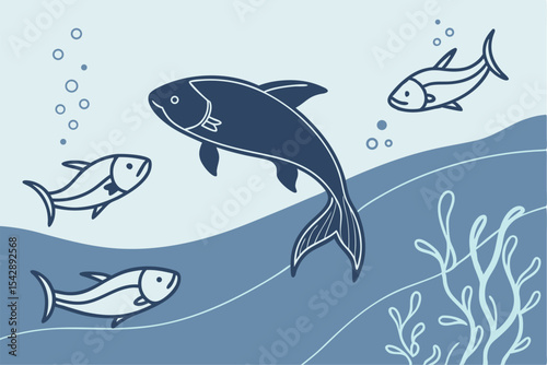 Silent Swimmers: Minimalist Fish Silhouettes