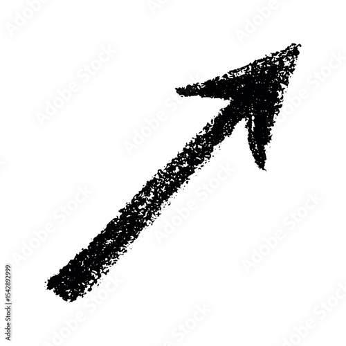Hand drawn ink arrow illustration in sketch style. Business doodle clipart. Single element for design