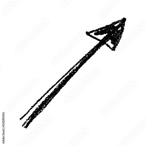 Hand drawn ink arrow illustration in sketch style. Business doodle clipart. Single element for design