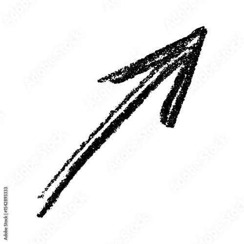 Hand drawn ink arrow illustration in sketch style. Business doodle clipart. Single element for design