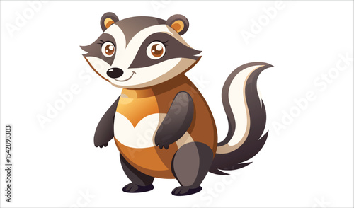 Adorable cartoon skunk character illustration