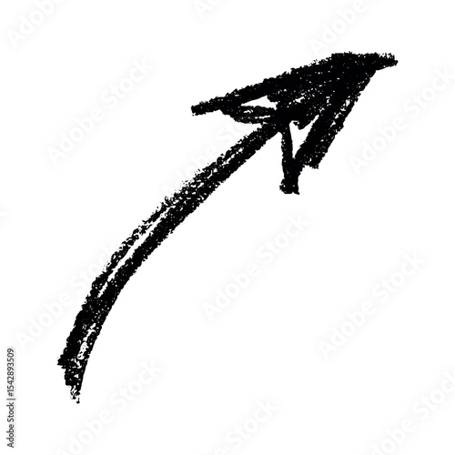 Hand drawn ink arrow illustration in sketch style. Business doodle clipart. Single element for design