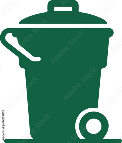 Green Bin Icon Green recycling bin icon
