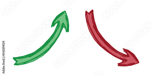 Hand drawn arrow symbol. Business clipart. Single element for design
