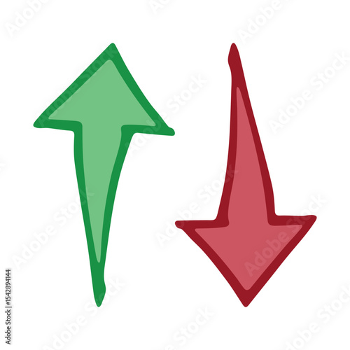 Hand drawn arrow symbol. Business clipart. Single element for design