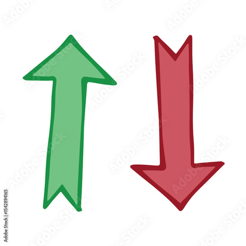 Hand drawn arrow symbol. Business clipart. Single element for design