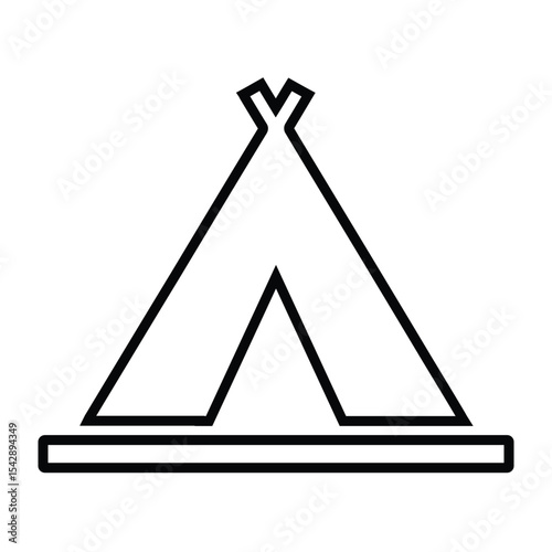 camp line icon design. camp thin black outline symbol vector illustration. editable stroke icon on transparent background.