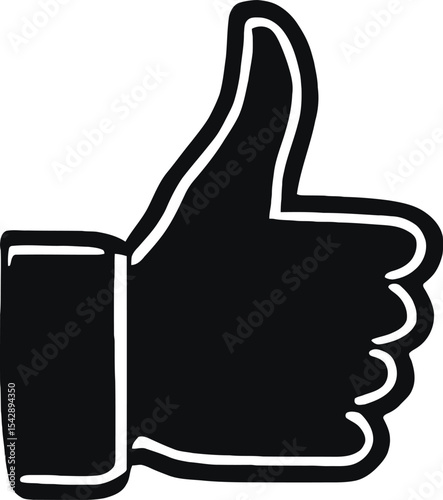 120 characters): "Thumbs Up Gesture Icon | Black & White Hand Symbol Vector | Approval Like Sign | Minimalist Positive Concept Design