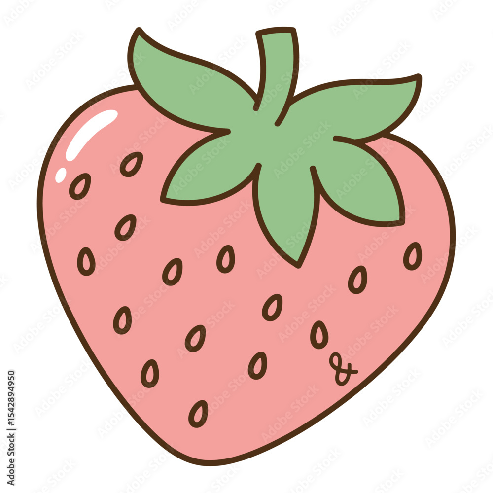 Obraz premium Strawberry Doodle Art Line Drawing Icon 