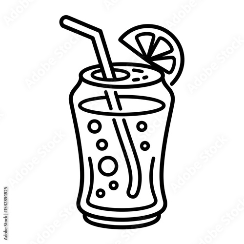 vector illustration of a soda illustration vector coloring page