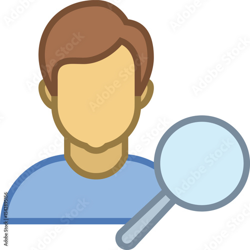 User Exploration: A conceptual illustration that presents a simplified person icon alongside a magnifying glass, symbolizing investigation, and insight into information.