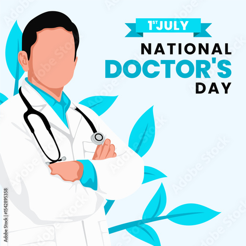 National doctors day background template illustration