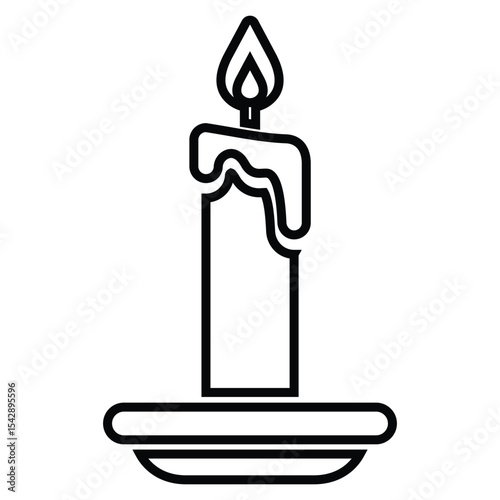 Candle line icon design. Candle thin black outline symbol vector illustration. editable stroke icon on transparent background.