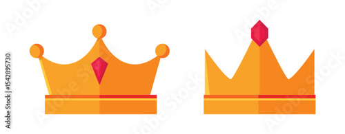 Set of King crowns templates