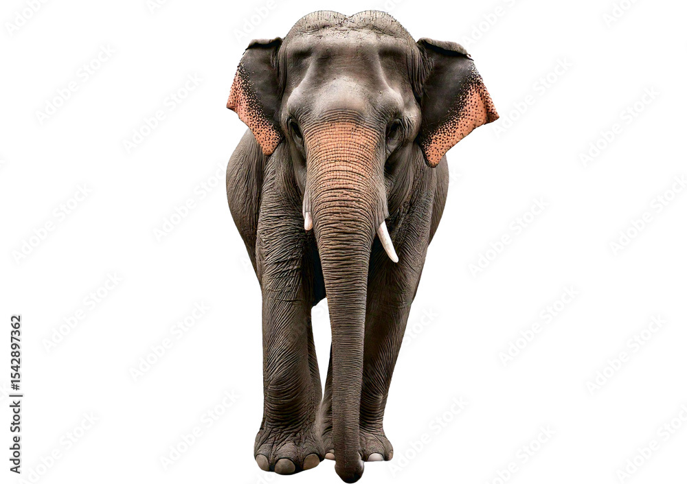 Fototapeta premium Asian elephant isolated on a transparent or white background