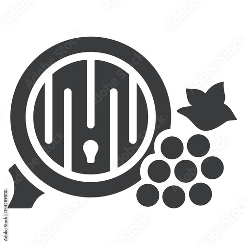 Barrel and Grapes Icon