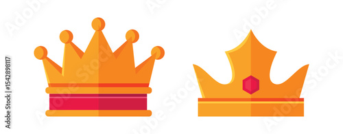 Set of King crowns templates