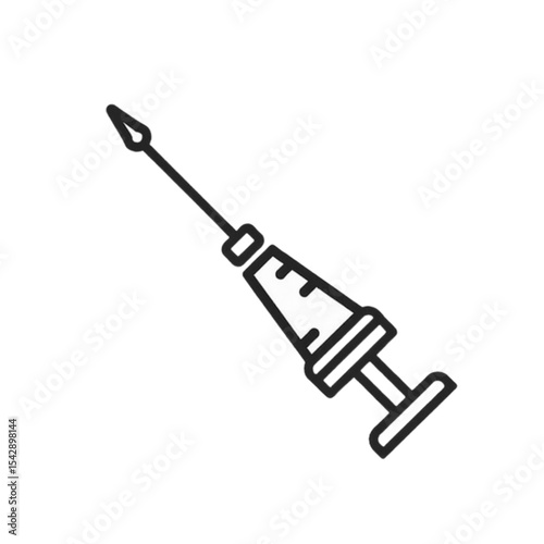 Illustration of a syringe with a tip, minimalistic style, medical design 