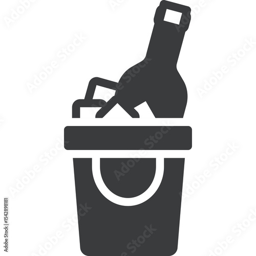 Wine Bottle in Ice Bucket Icon