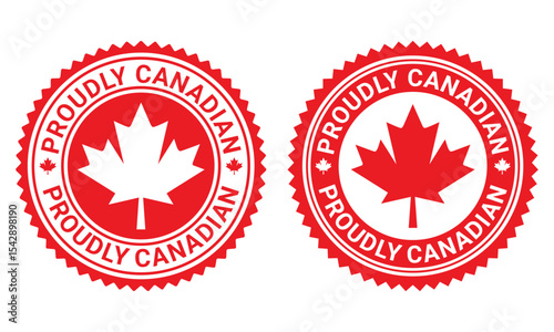 Made in canada symbol red emblem label sticker vector template