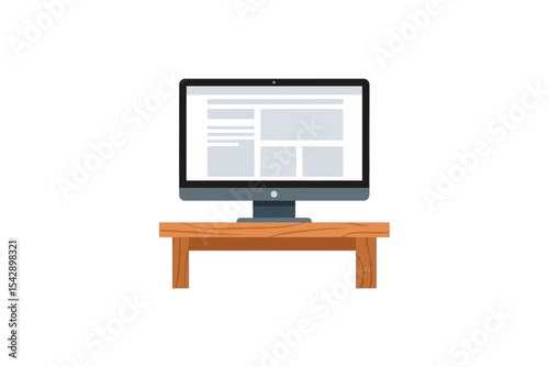 laptop in wooden desk