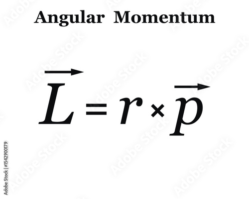 Angular Momentum Formula  on the white background. Education. Science. School. Vector illustration.	
