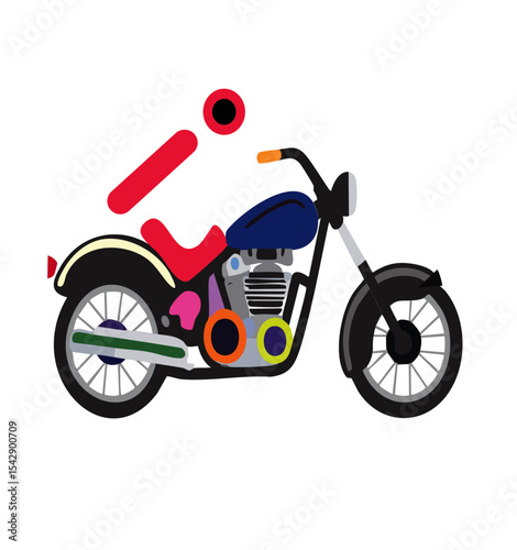 vector illustration of a motorcycle "Rebel Machine – Bold & Minimalist Bike Illustration".

