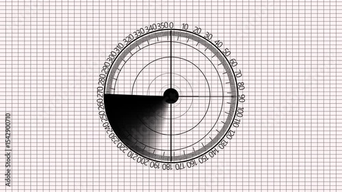 Radar screen animation on black background. Signal transmitted sonar radar .Radar point to detect enemy position. with line digital technology background,