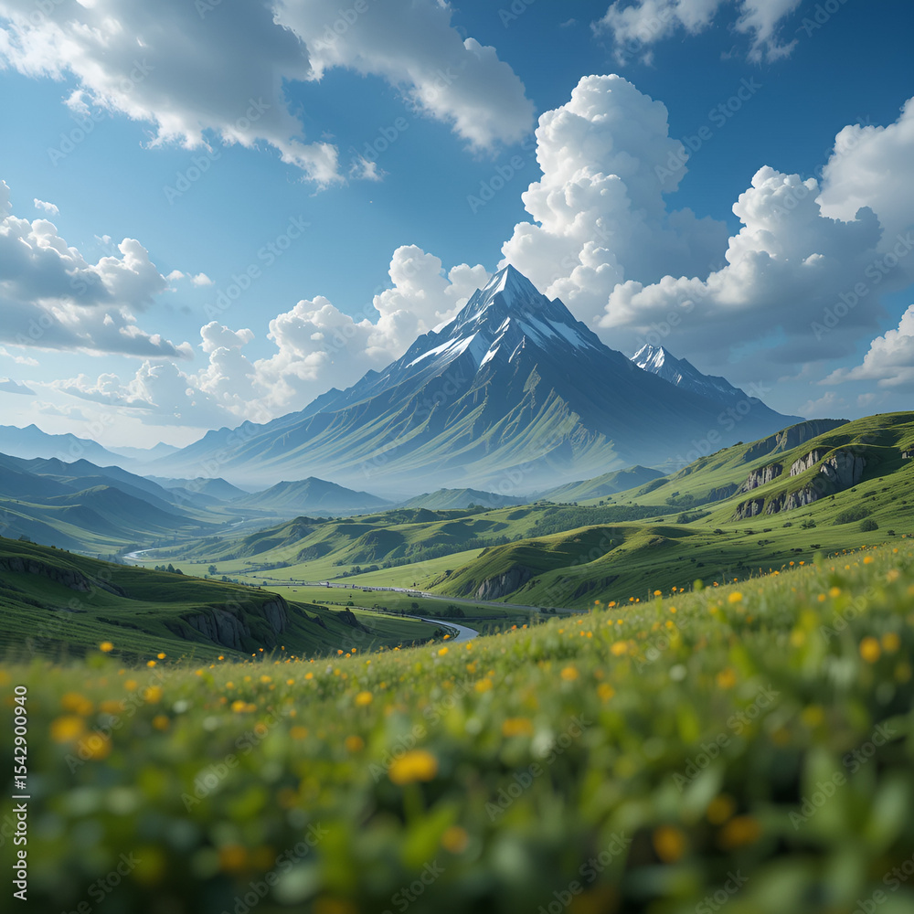 Fototapeta premium mountain landscape with clouds