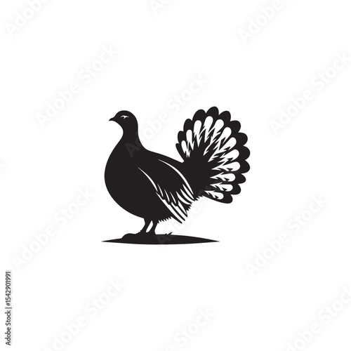 Elegant Pheasant Vector Silhouette Design – Detailed Upland Bird with Flowing Tail Feathers, Minimalist Graphic Style Ideal for Woodland Art, Vintage Prints, and Outdoor Branding

