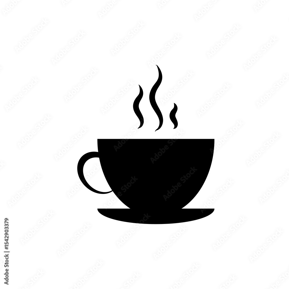 Coffee icon set on transparent background. Symbol of hot coffee cup Coffee icon set on transparent background. Symbol of hot coffee cup